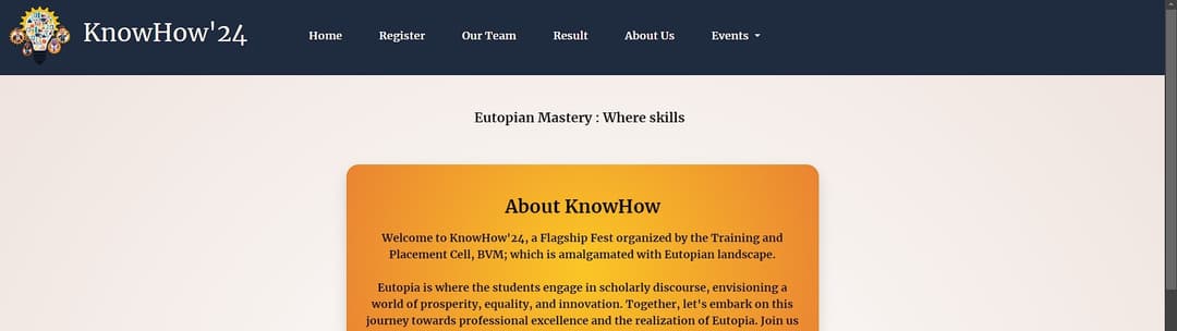 KnowHow'24 Website